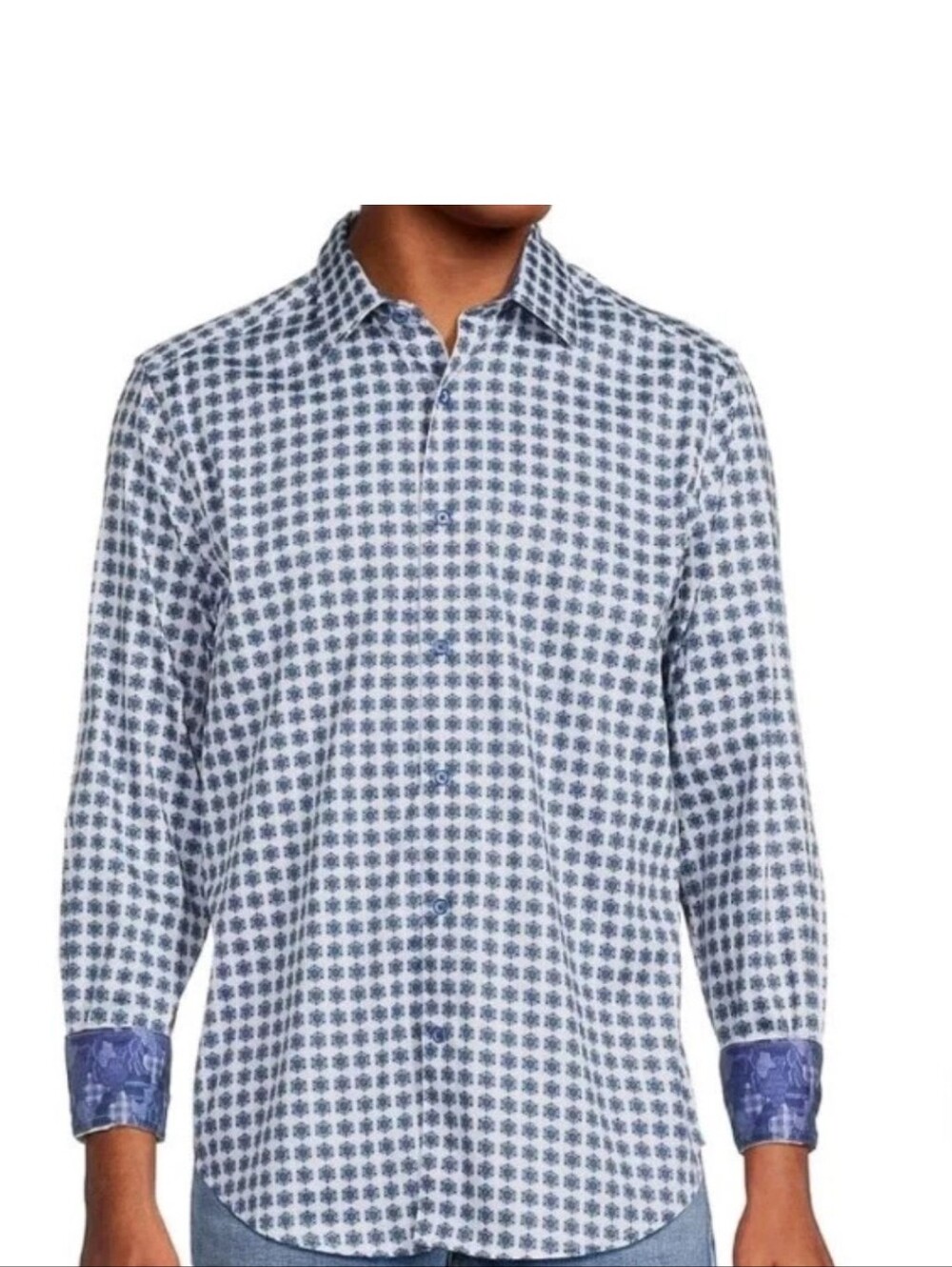 Robert Graham Modern Americana Shirt Mens Small Blue Long Sleeve Plaid Shirt